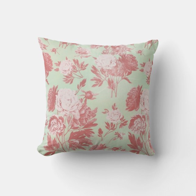 Coussin Le cru en bon état de pivoine fleurit le carreau (Recto)