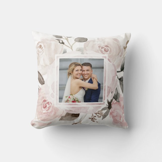 Coussin Le cru rougissent la photo deux rose des roses | (Recto)