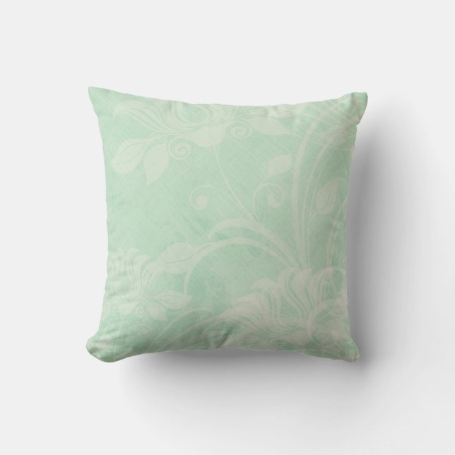 Coussin Le cru texturisé vert en bon état a dénommé le (Recto)