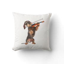 Le Dachshund À poils durs Jouant Un Violon