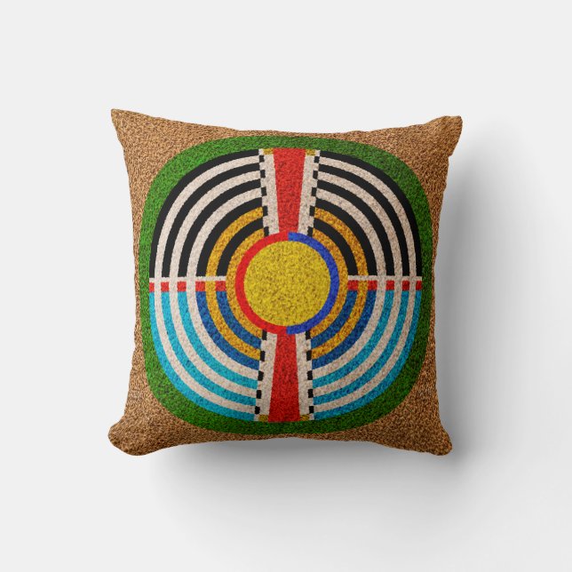 Coussin Le Dakota - conception de médaillon de Blackfeet (Recto)