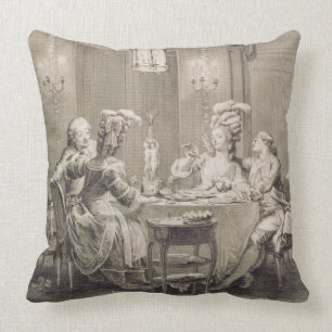 Coussin Le dîner fin, 1781, gravé par I.S. Helman (17