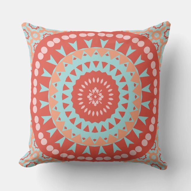 Coussin Le double coloré de mandala a dégrossi (Recto)