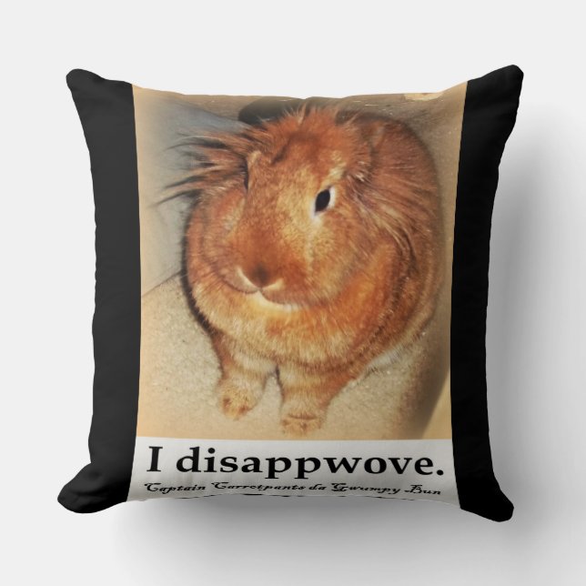 Coussin Le double désapprobateur de lapin a dégrossi (Recto)