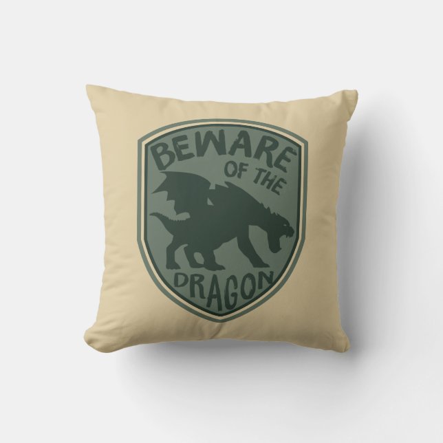 Coussin Le dragon de Pete | Attention au dragon (Recto)