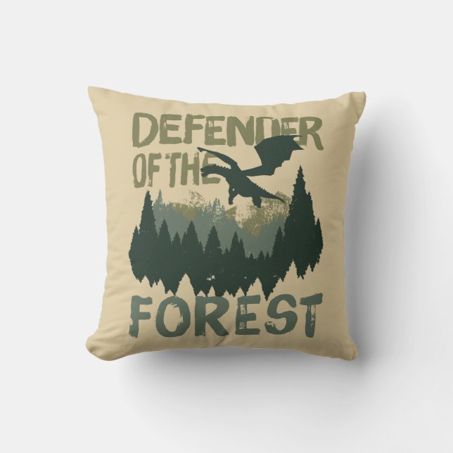Coussin Le dragon de Pete | Défenseur de la forêt (Recto)