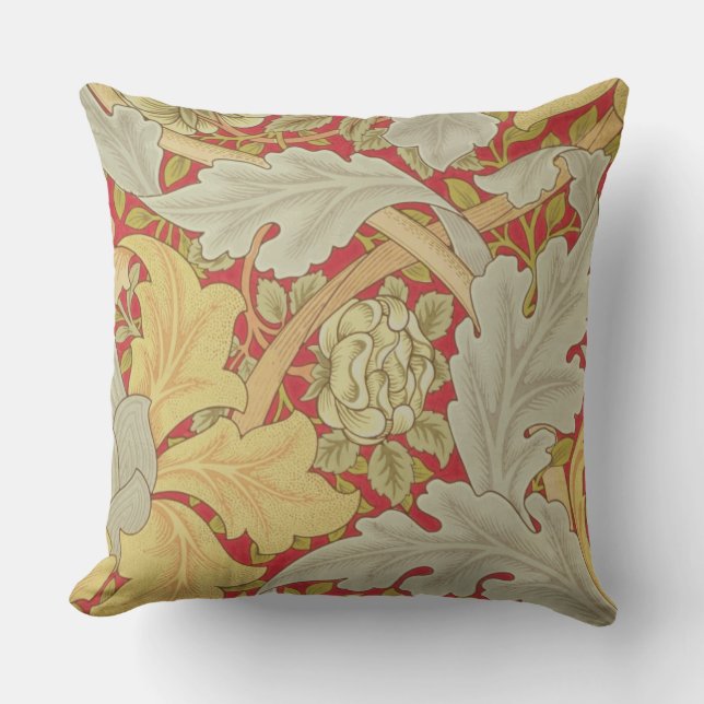 Coussin Le feuille d'acanthe et sauvage se sont levés sur (Recto)