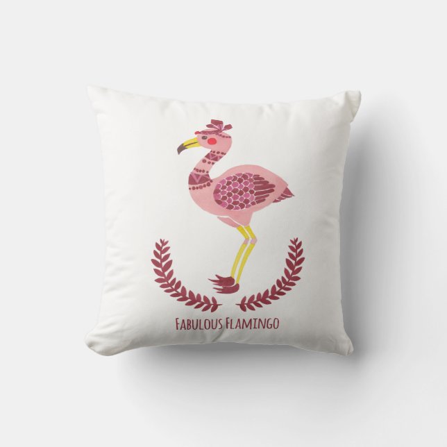 Coussin Le Flamant rose fabuleux (Recto)