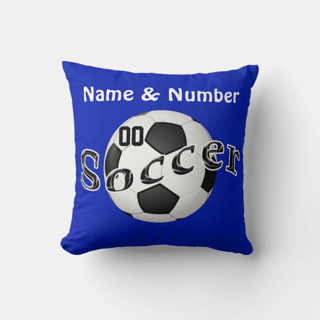 Coussin Le football personnalisé repose votre NOM et (Recto)