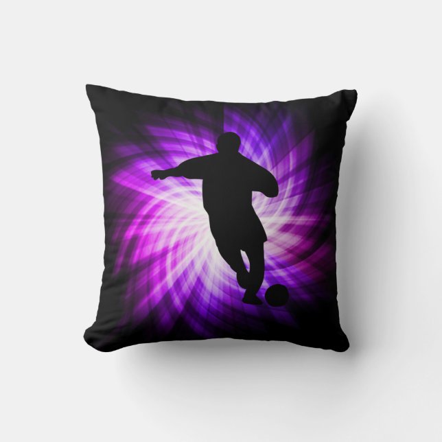 Coussin Le football pourpre frais (Recto)