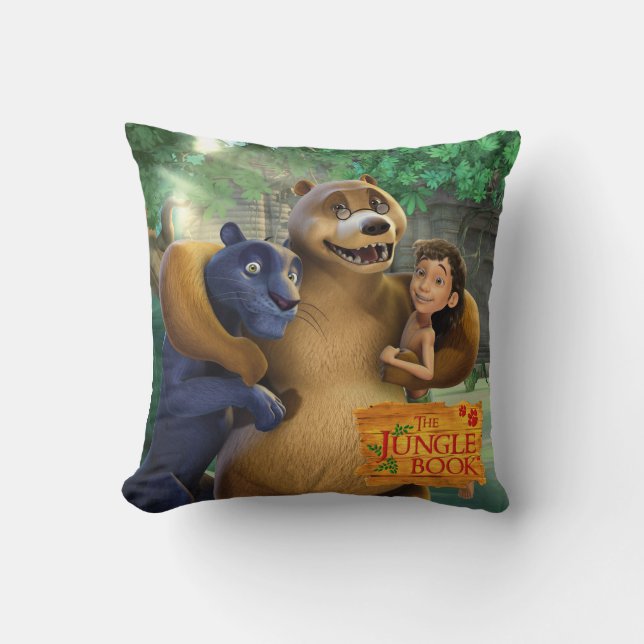 Coussin Le groupe de livre de jungle a tiré 1 (Recto)