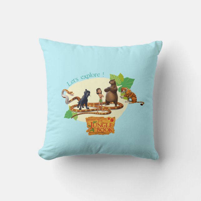 Coussin Le groupe de livre de jungle a tiré 4 (Recto)