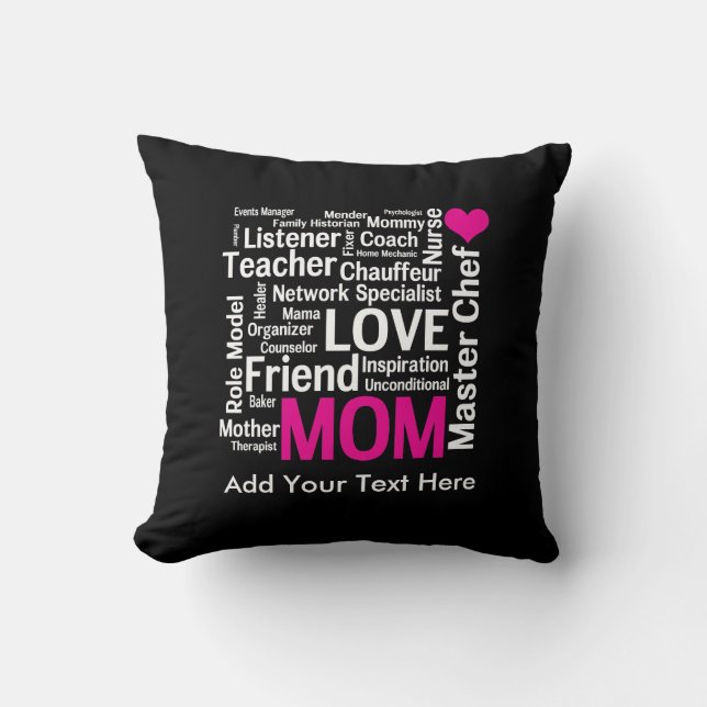 Coussin Le jour ou l'anniversaire de mère pour une maman (Recto)