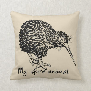 Coussin Le kiwi est mon animal d'esprit