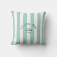 Le Lake House Custom Crest Green Nautical Stripe