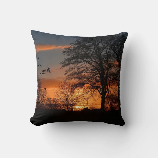 Coussin Le lever du soleil, la beauté de la nature (Recto)
