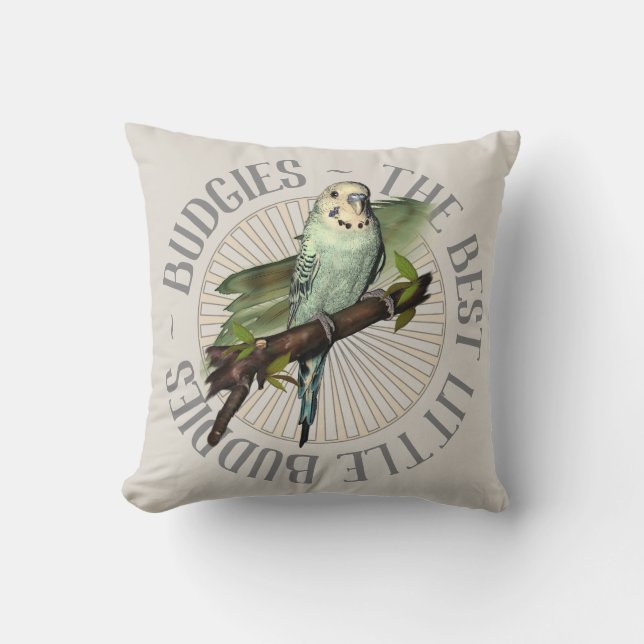 Coussin Le meilleur ami de perruche bleue (Recto)