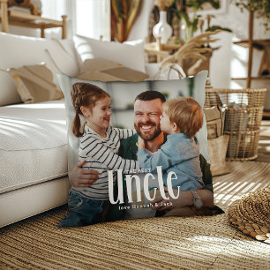 Coussin Le MEILLEUR ONCLE' Cadeau personnalisé avec photo