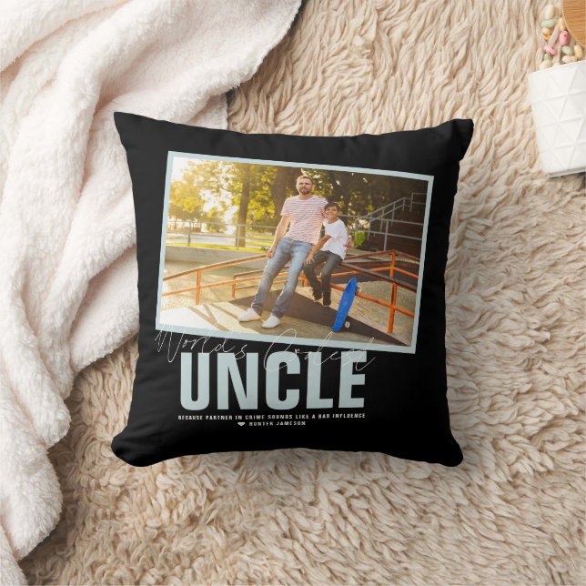 Coussin Le meilleur oncle du monde | Collage photo moderne (Couverture)