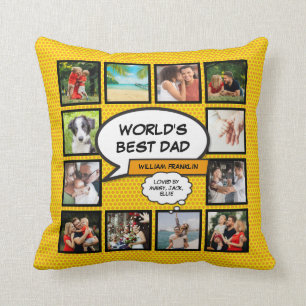 Coussin Le meilleur papa photo-collage Cool du monde moder
