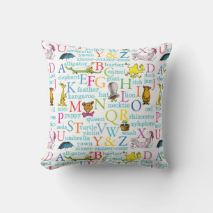 Coussin Le modèle ABC de Dr Seuss avec des mots