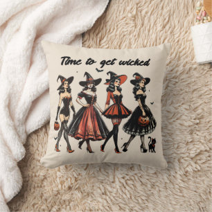 Coussin Le moment de devenir méchant Sorcières vintage Hal