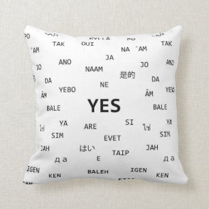 Coussin Le mot OUI et NON dans de nombreuses langues diff