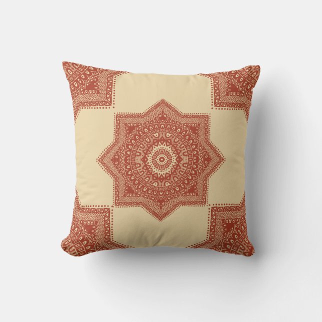 Coussin Le motif marocain rouge (Recto)