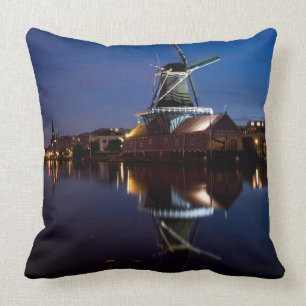 Coussin Le moulin à vent de Leidschendam avec réflexion