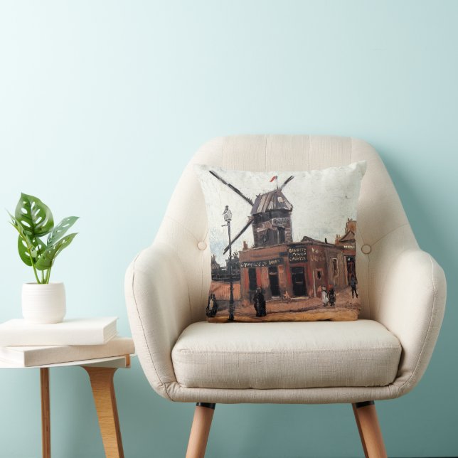 Coussin Le Moulin de la Galette par Vincent van Gogh (Chaise)