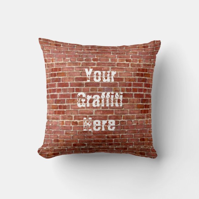 Coussin Le mur de briques personnalisé ajoutent votre (Recto)