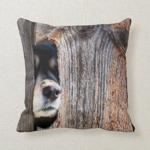 Coussin Le nez du berger allemand se balade à travers la 