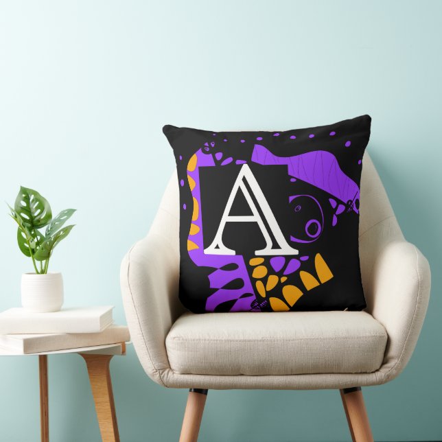Coussin Le nid d’oiseaux - Lettre initiale personnalisée A (Chaise)