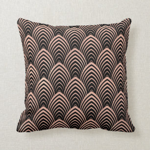 Coussin Le noir rose d'en cuivre de Dieu d'art déco mesur