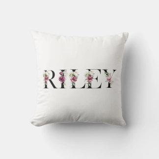 Coussin Le nom de Riley. Je m'appelle Riley.