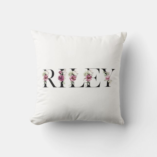 Coussin Le nom de Riley. Je m'appelle Riley. (Recto)