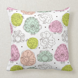 Coussin le paon badine le cru de papier peint