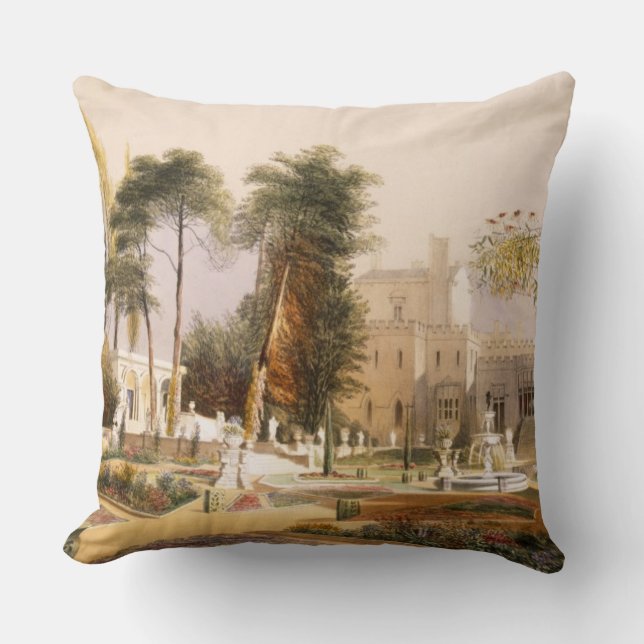 Coussin Le Parterre dans les jardins chez Wilton, le siège (Recto)