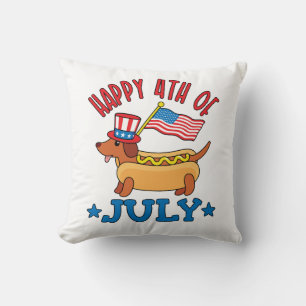 Coussin Le Patriotique Dachshund Wiener Chien 4 juillet