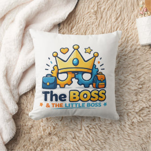 Coussin Le patron et le petit patron ensemble assorti