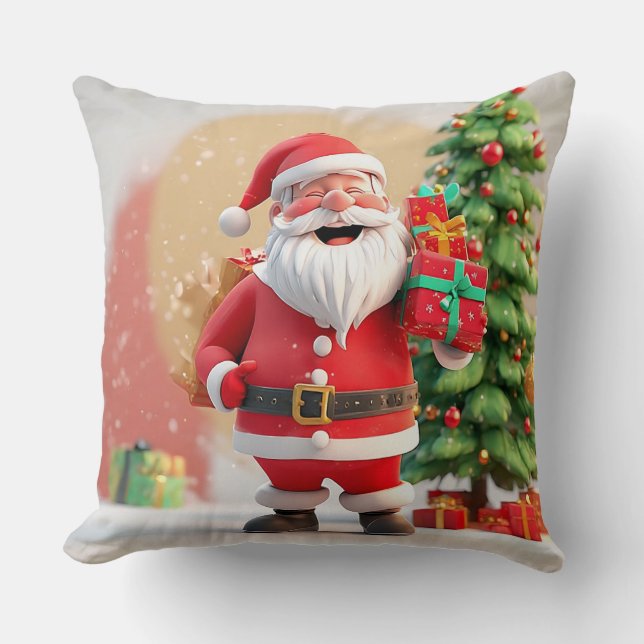 Coussin Le Père Noël tient présent (Recto)