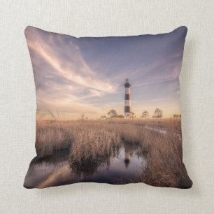 Coussin Le phare d'île de Bodie au coucher du soleil