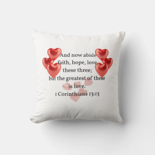 Coussin "... le plus grand d'entre eux amoureux." chrétien