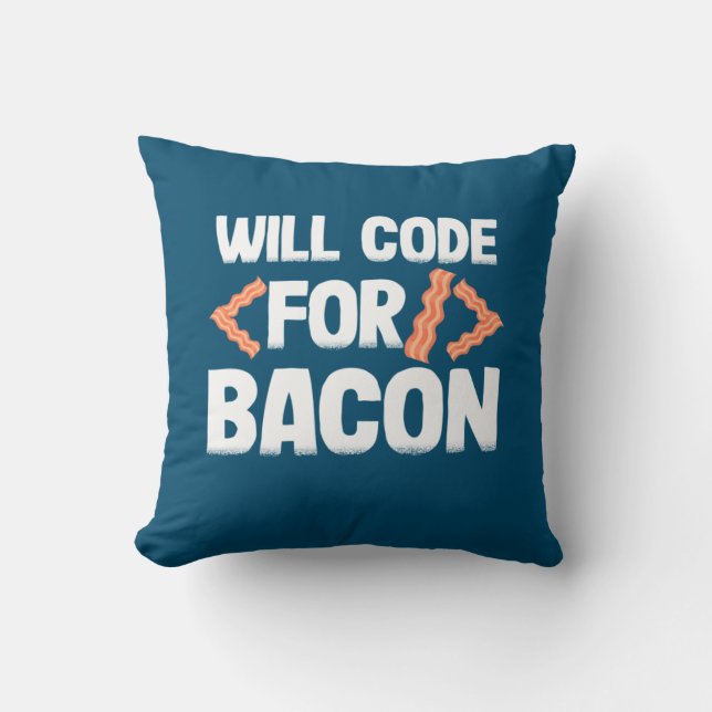 Coussin Le Programmeur Va Code Pour Bacon (Recto)