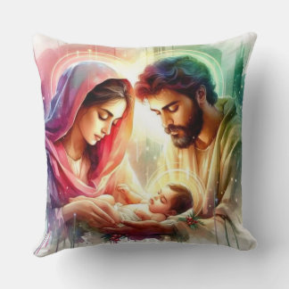 Coussin Le rayonnement de la Sainte Famille : une bénédict