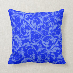 Coussin Le rétro cru tourbillonne carreau de bleu de