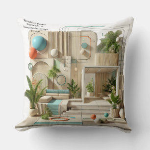 Coussin Le rétro-futurisme biophile : une conception durab