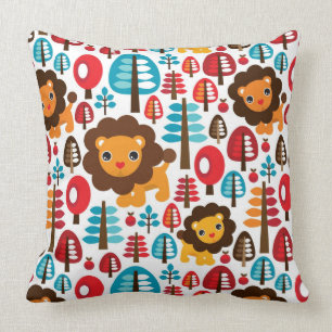 Coussin le rétro lion mignon badine l'illustration