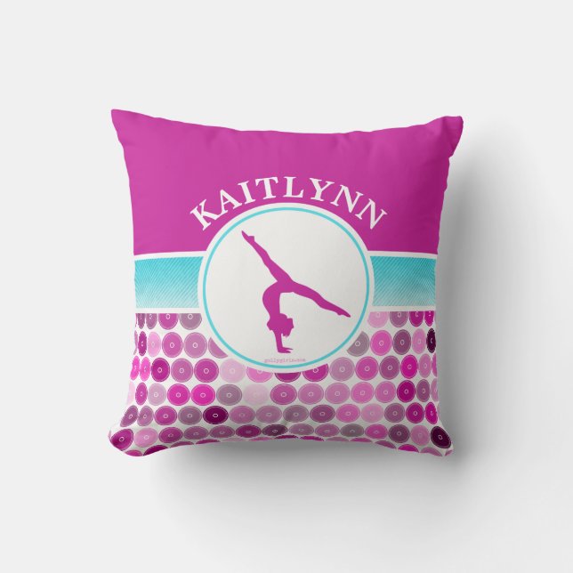 Coussin Le rétro pourpre entoure la gymnastique par Golly (Recto)