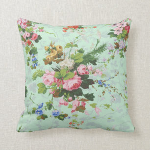 Coussin Le rose chic floral minable en bon état de roses